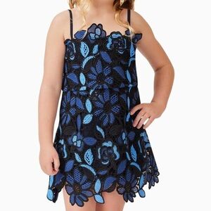 Elliatt Black Blue Floral Lace Girls Dress Size 2 Party Wedding Flower Girl NWT